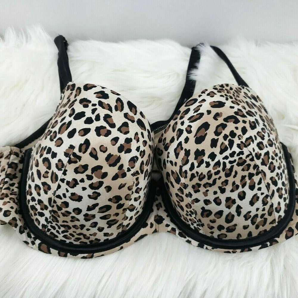 Cacique Animal Print Lightly Lined Bra Size 38DD
